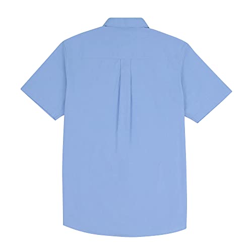 Image of JEKAOYI Mens Casual Linen Cotton Button Down Short Sleeve Shirts Cuban Camp Guayabera Beach Tops