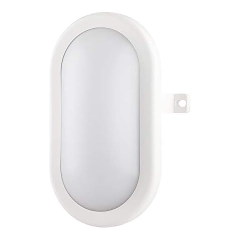 10W LED Modern Outdoor Wall Light, White Plastic, IP54 Rated, Bright Star Bulkhead, Security Wall Light, 4000K Natural White Cover