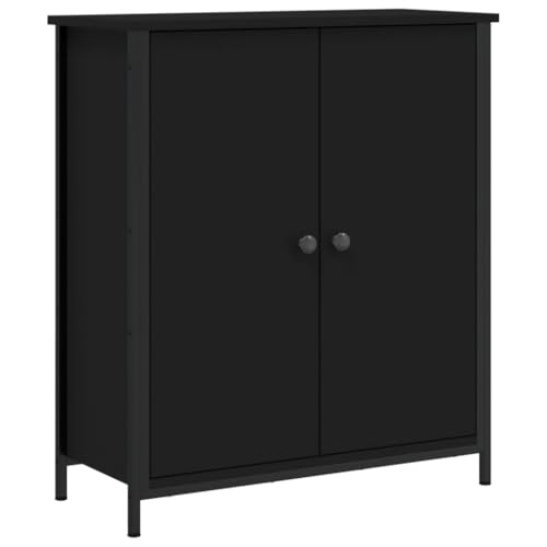 vidaXL Buffet, Armoire avec Pieds Réglables, Meuble de Rangement, Organisateur de Salon Salle de Séjour, Moderne, Noir Bois d'Ingénierie