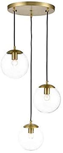 HongLianRiven Hängende Deckenlampe Klarglas Globe Glas Kronleuchter Nordic...