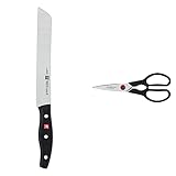 Zwilling 1001371 Brotmesser, Klingenlänge: 20 cm, Klingenblatt mit Wellenschliff, Schwarz & Twin L...