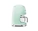 Smeg 50's Retro Style Aesthetic Drip Coffee Machine with 10 Cup Glass Carafe, Auto Start Feature, Keep Warm Plate, and Two Coffee Strength Settings (Pastel Green)