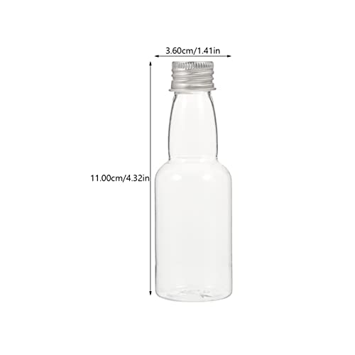 Petites bouteilles à jus 50ml en verre transparent avec bouchon aluminium x50 - 3