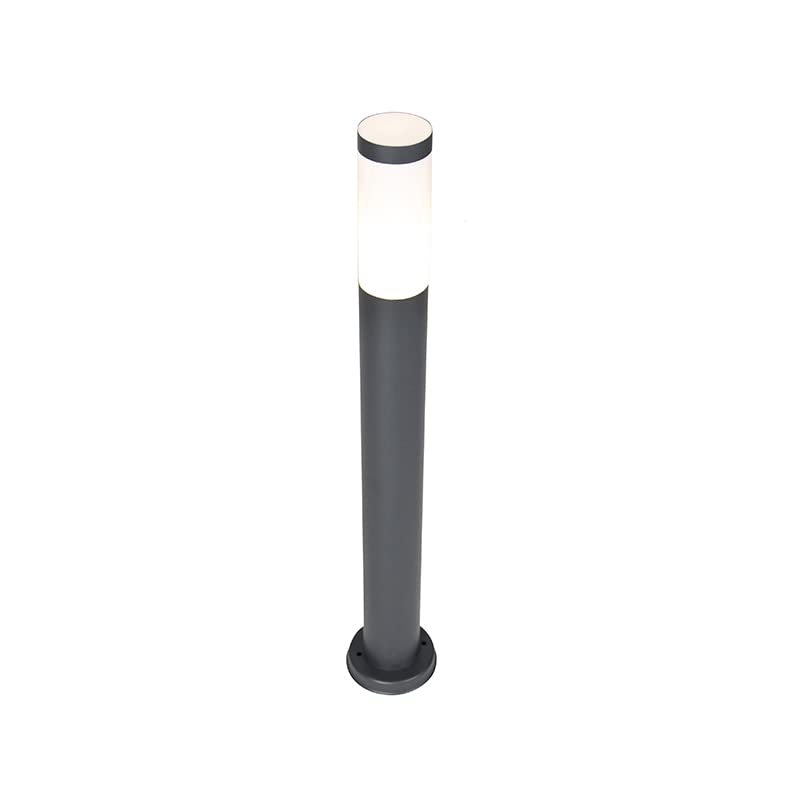Qazqa Moderno Baliza exterior antracita 80cm IP44 - ROX Plástico/Acero inoxidable Cilíndra/Alargada Adecuado para LED Max. 1 x 20 Watt