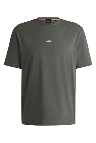 Image of BOSS Mens TChup Logo-Print T-Shirt in Stretch Cotton