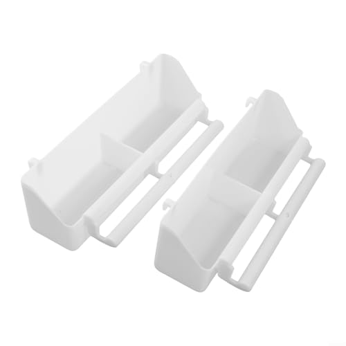 Juego de 2 comederos de jaula para pájaros, caja de comida para periquitos con compartimentos dobles y diseño eficiente