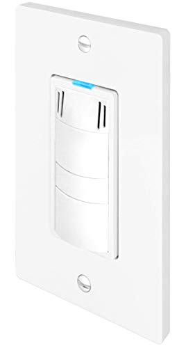 DewStop FS-325-W1 Adjustable Bathroom Fan Control with Humidity Sensor and Light Switch, White