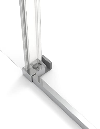 DE BESTE ALLSTONE CETUS 1+1 HOEK DOUCHECABINE MET VASTE ZIJDE, ZONDER ONDERPROFIEL 140 X 90 CM PROFIEL CHROOM