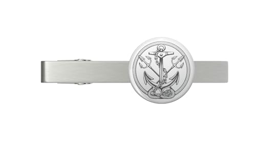 Anchor and Trident Silver Tie Clip Tie Bar Veteran Gift