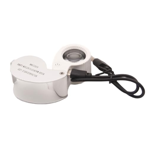 拡大鏡ガラス LED ライト 40X/60X ハンドヘルド拡大鏡レンズガラスジュエリーコイン検査倍率