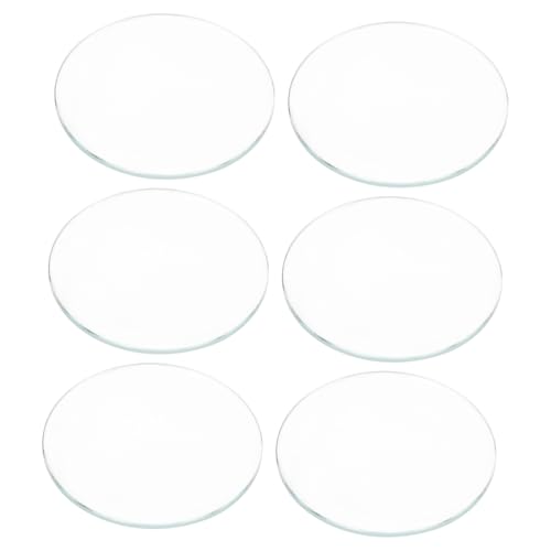 EXCEART 6個 厚ラウンド腕時計ガラスレンズ 高精ミネラルクリスタル交換用 レンズ 時計修理用 ウォッチアクセサリー 薄型透明コーティング