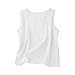 Girls Tank Top Outfits Two Piece Summer Cotton Linen Long Pants Set Teen Kids Trendy Casual Vest (White-B, 7-8 Years)
