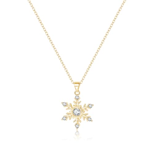 Colgar de copo de nieve Reffeer de plata para mujer collar de plata 925