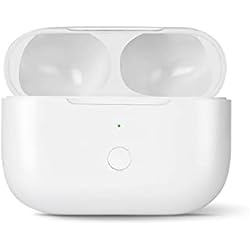 Repuesto Cargador Airpods Saliop Estuche de Carga Compatible con Airpods Pro 1 y Pro 2 Generación, Charging Case Inalámbrica Reemplazo Original con Emparejamiento Bluetooth, Botón de Sincronización,Wired & Wireless Charging