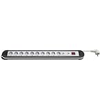 Wentronic NK Protector - Regleta de 10 Tomas (3.5 kW, Interruptor de Encendido/Apagado Integrado), Blanco y Negro