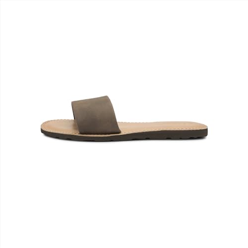 Image of Volcom Women's Simple Slide Sandals - Cushioned Synthetic Leather Strap Slides With Padded Footbed