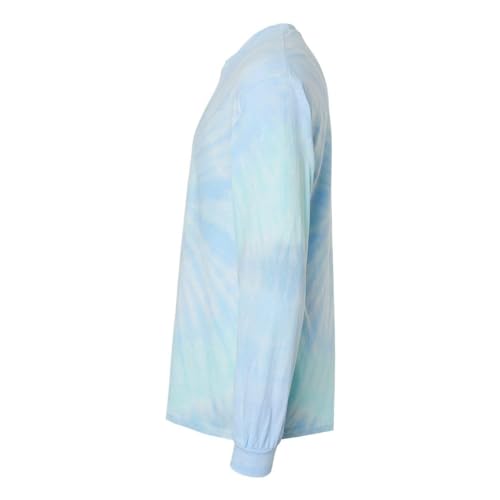 Colortone Mens Tie-Dyed Long Sleeve T-Shirt, 2XL, Lagoon-03