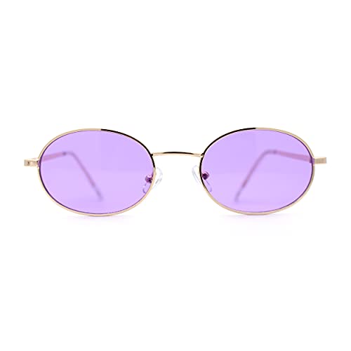 Hippie Dad Shade Color Lens Round Oval Metal Rim Sunglasses2