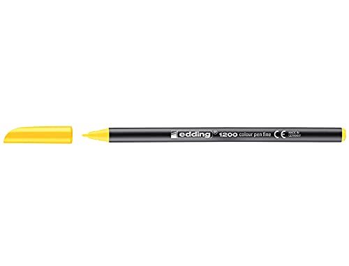 Feutre pointe fibre 1200 jaune Edding stylo dessin écriture fin