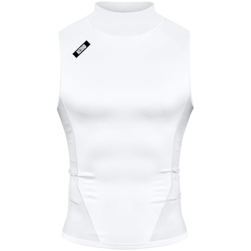 Nxtrnd Men's Turtleneck Compression Tank Top, Sleeveless Mock Neck