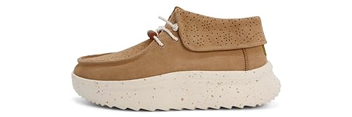 HEYDUDE Wendy Peak Fold Boot Suede Tan Size 9 | Women's Boots | Women's Pull on Boots | Comfortable & Light-Weight