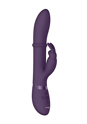 SHOTS VIVE023PUR VIVE Halo - Vibrateur Lapin Ă Anneau - Vibrateur en Silicone - 10 Modes de Vitesse - 24,5 x 6,7 x 4,3 cm - Violet