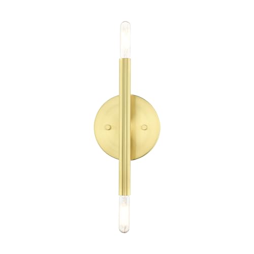Image of Livex Lighting 51172-12 Copenhagen Collection 2 Light ADA Sconce, Brass