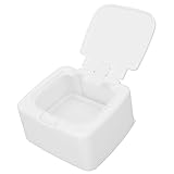 Gucagle Wacik bawełniany pojemnik na gąbkę pojemnik dozownik pudełko do przechowywania organizer akcesoria łazienkowe biały kwadrat 10,6 x 9,6 x 5,4 cm na stół w akademiku komoda stół warsztatowy