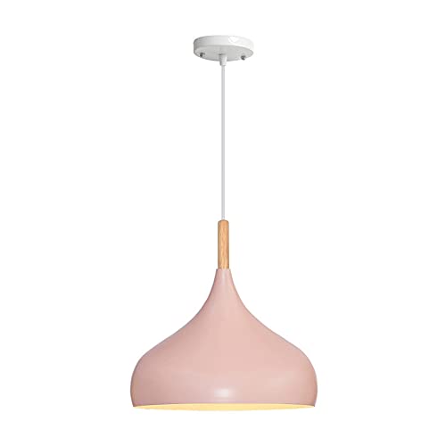 Lámparas de techo nórdicas con madera natural y hierro texturizado mate