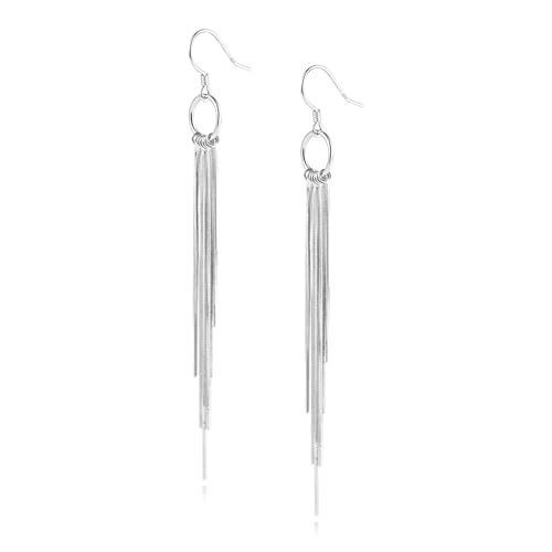 ALEXCRAFT Boucles d'Oreille Femme Argent, Boucle d'Oreille Longues Pendante, Boucles d'oreilles à Pampilles, Longues, Hypoallergéniques en Argent 925, pour...