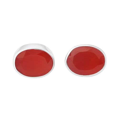 Boucles d'oreilles en cornaline naturelle et argent massif
