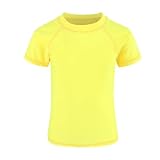 Winzik Maillot de bain à manches courtes pour garçon - Séchage rapide - 2 à 12 ans, Jaune