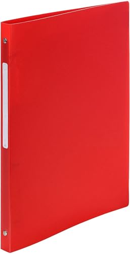 Exacompta 51192E Ringhefter OPAK DIN A4 aus Kunststoff mit 4 Ringen 20 mm breit rot ideal für Schule und Büro Ringhefter Ringordner Ringbuchordner