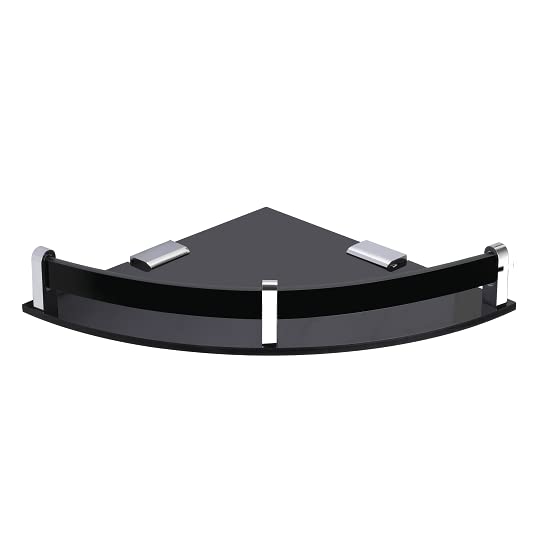 Wskart 12″ Multipurpose Bathroom/Home and Kitchen Acrylic Corner Shelf Super Black/Corner Shelves for Home Decor Pack of 1 (Corner12x12)