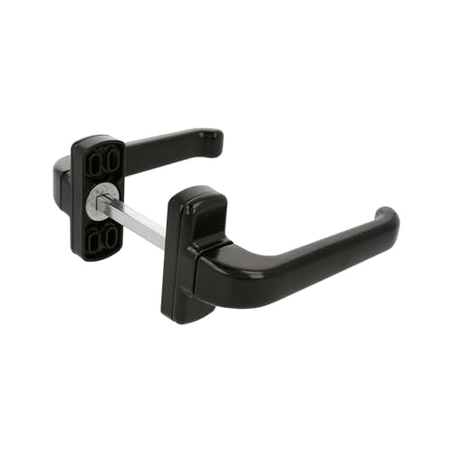 Amig - Poignée de Porte sur Rosace - Modèle Epsilon - Carré de 8 mm - Noir - Aluminium - Design Moderne et Réversible - Jeu de Poignées