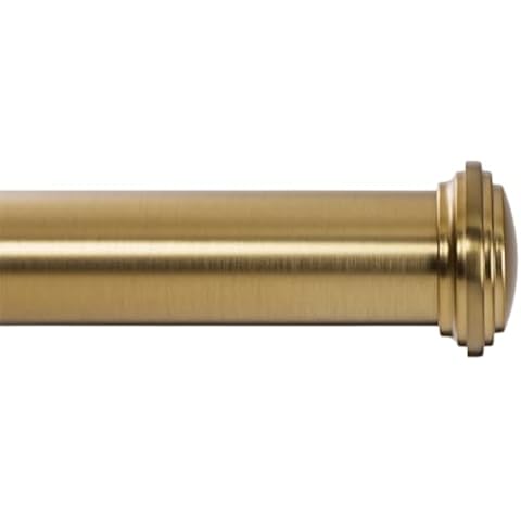 Ivilon Window Curtain Rod Decorative End Cap Design, 1 Inch Rod, 48 to 86 Inch. Warm Gold Cover