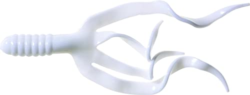 Mr. Twister SDT10-1 Mr Twister Split Double Tail 4-Inch White 10-Pack