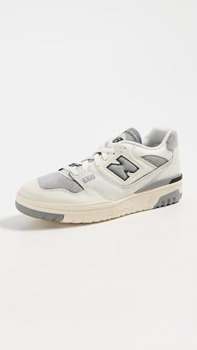 New Balance New Balance Men's BB550 Sneakers, White Grey, 7.5 Medium US