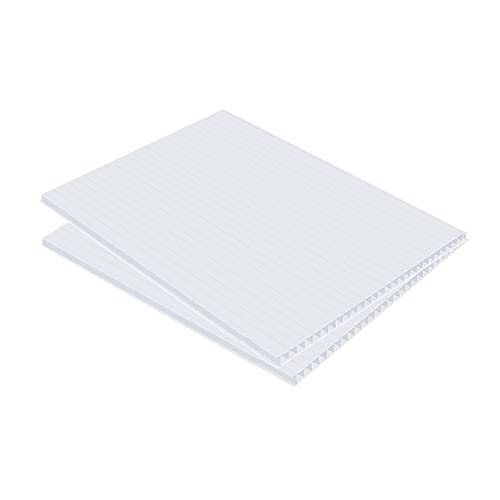 Corrugated Plastic Sheets - 4mm White Poster Board 8.5" x 11" Inches Coroplast Sheets, Lightweight Hard Plastic Sheet, Waterproof Corrugated Sign Board, Durable Plastic Poster Board (2 Pack)