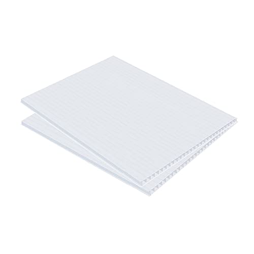 Corrugated Plastic Sheet - Corrugated Plastic Board, 4mm White coroplast Board 8.5' x 11' Inches, Coroplast Sheets - Corrugated Plastic Signs - coroplast - corrugated Plastic Poster Board (2 Pack)