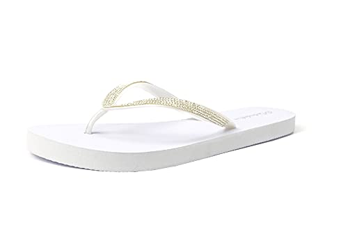 Image of REDVOLUTION Women's Rhinestone Sandals Soft Platform Footbed Midsole Fashion Flip Flop