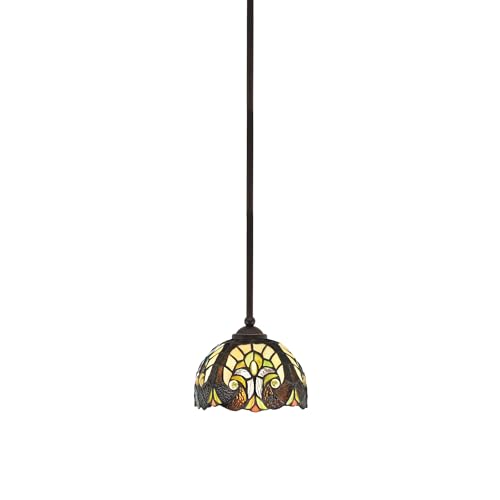 Toltec Zilo 7in 1-Light Mini Pendant Dark Granite Ivory