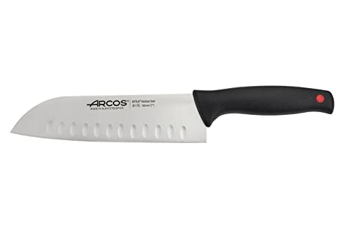 Arcos Monaco, Cuchillo Santoku, Acero Inoxidable Nitrum 180 mm, Mango Color Negro Arcos Monaco, Cuchillo Santoku, Acero Inoxidable Nitrum 180 mm, Mango Color Negro