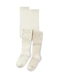 Vertbaudet 2er-Pack Strumpfhosen mit Glitzereffekt, Mädchen wollweiß 27/30