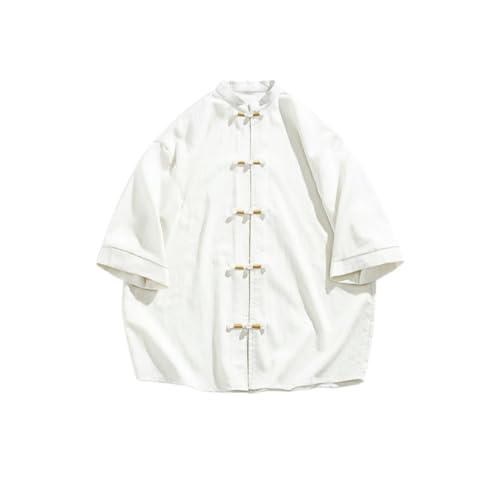 Chemise manches courtes homme col montant anti transpiration coupe ample été