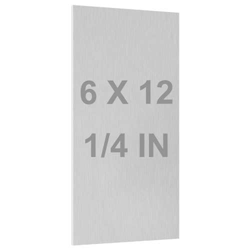 Lswteiz 6061 T651 Aluminum Sheet Metal 6 x 12 x 1/4 Inch Flat Plain Aluminum Plate Covered with Protective Film, Heat Treatable Rectangle 6MM Thick Aluminum Metal Plate for Industrial