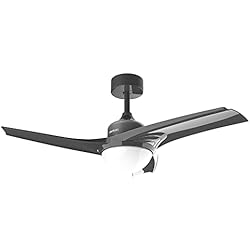 Ventilador Techo Zima Cecotec Ventilador de Techo con Mando a Distancia, Temporizador y Luz LED EnergySilence Aero 470. 49 W, 106 cm de Diámetro, 3 Aspas, 3 Velocidades, Función Invierno, Gris Marengo