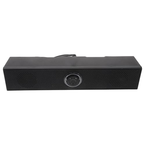 Zerodeko Altavoces para Ordenador Subwoofer Incorporado y Diseño de Doble Altavoz, Barra de Sonido Negra de Material PC para Escritorio y Juegos