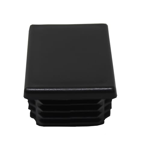 Image of Black Plastic 2 inch x3 inch Rectangle Tubing End Cap Plug Insert, Finishing Plug, Pipe End Cap, Durable Chair Glide Universal (20)