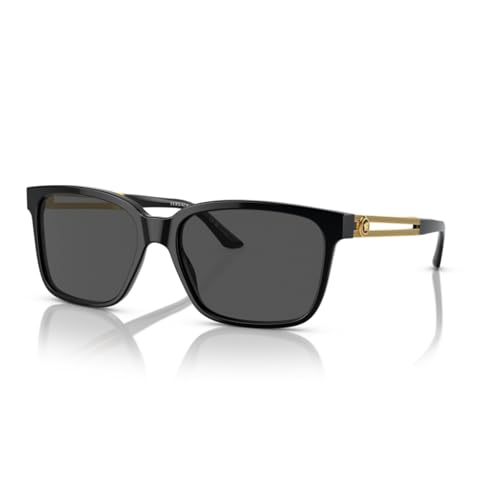 Versace VE4307 GB1/87 58MM Black/Grey Square Sunglasses For Men + BUNDLE with Designer iWear Eyewear Kit